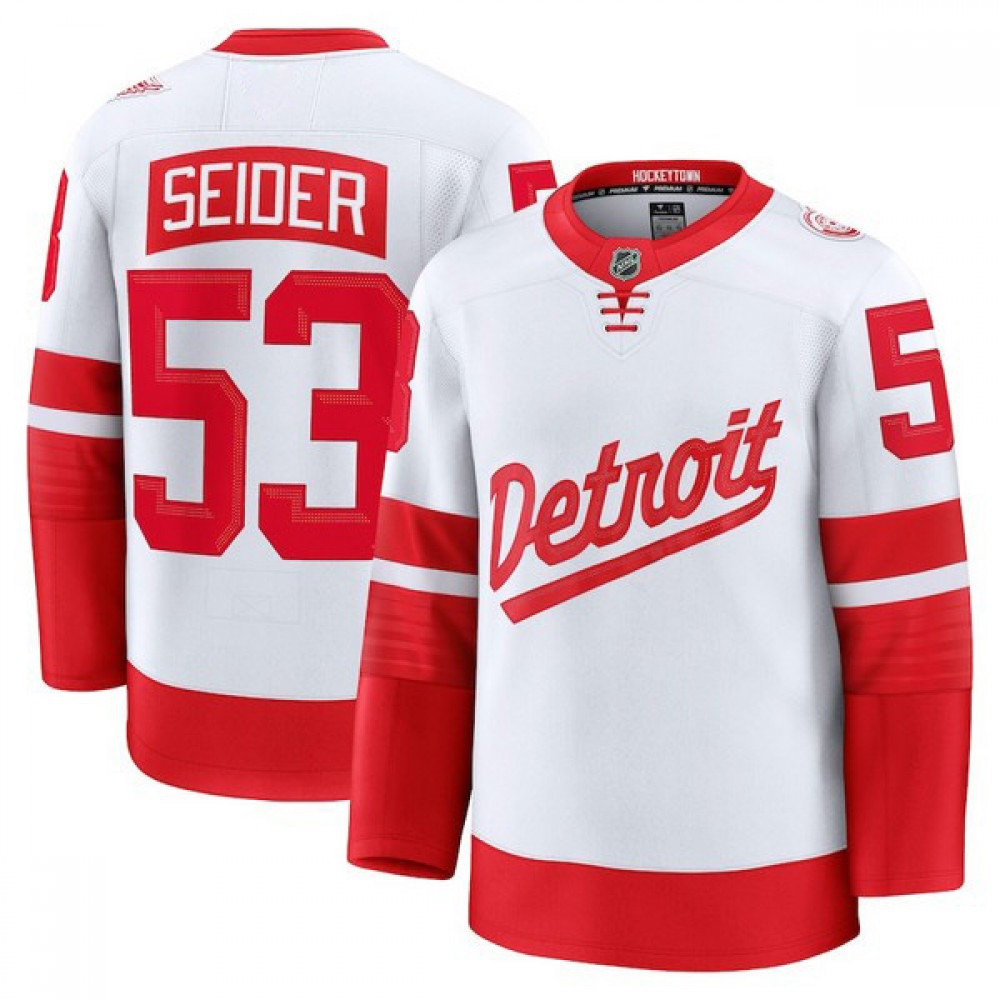 Moritz Seider Detroit Red Wings 2025 NHL Stadium Series Premium Jersey - White-Pro Kit Vault | Brand New 26/27 Sports Jerseys